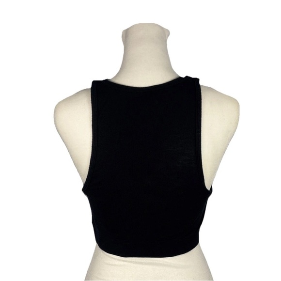 Victoria Secret Women Top Small Black Cropped Ribbed Racerback Tank Bralette - Picture 9 of 10